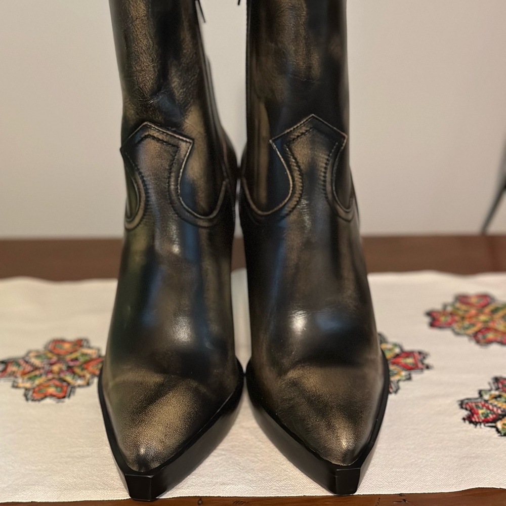 Vince Camuto Metallic Black Heeled Boots